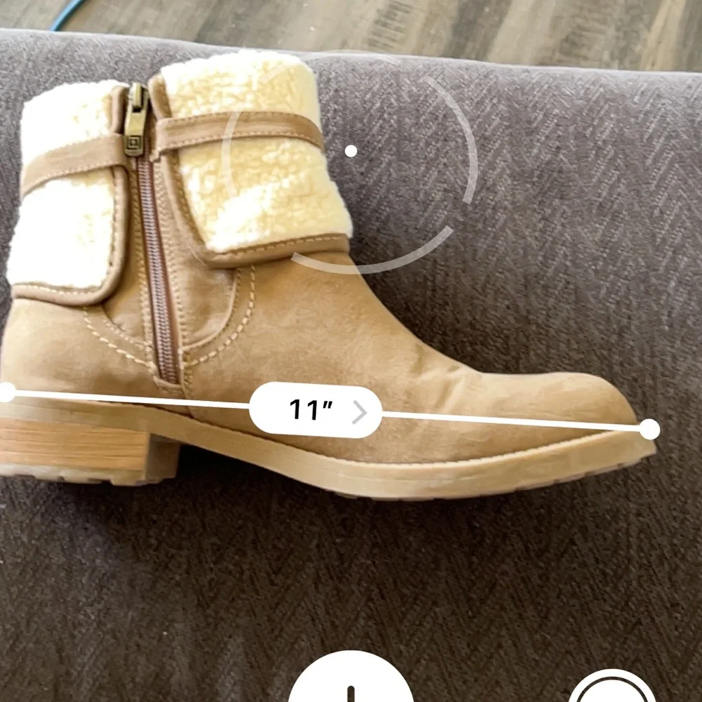 Liz Claiborne Ankle‎ Boots Faux Fur Side Zip 10M